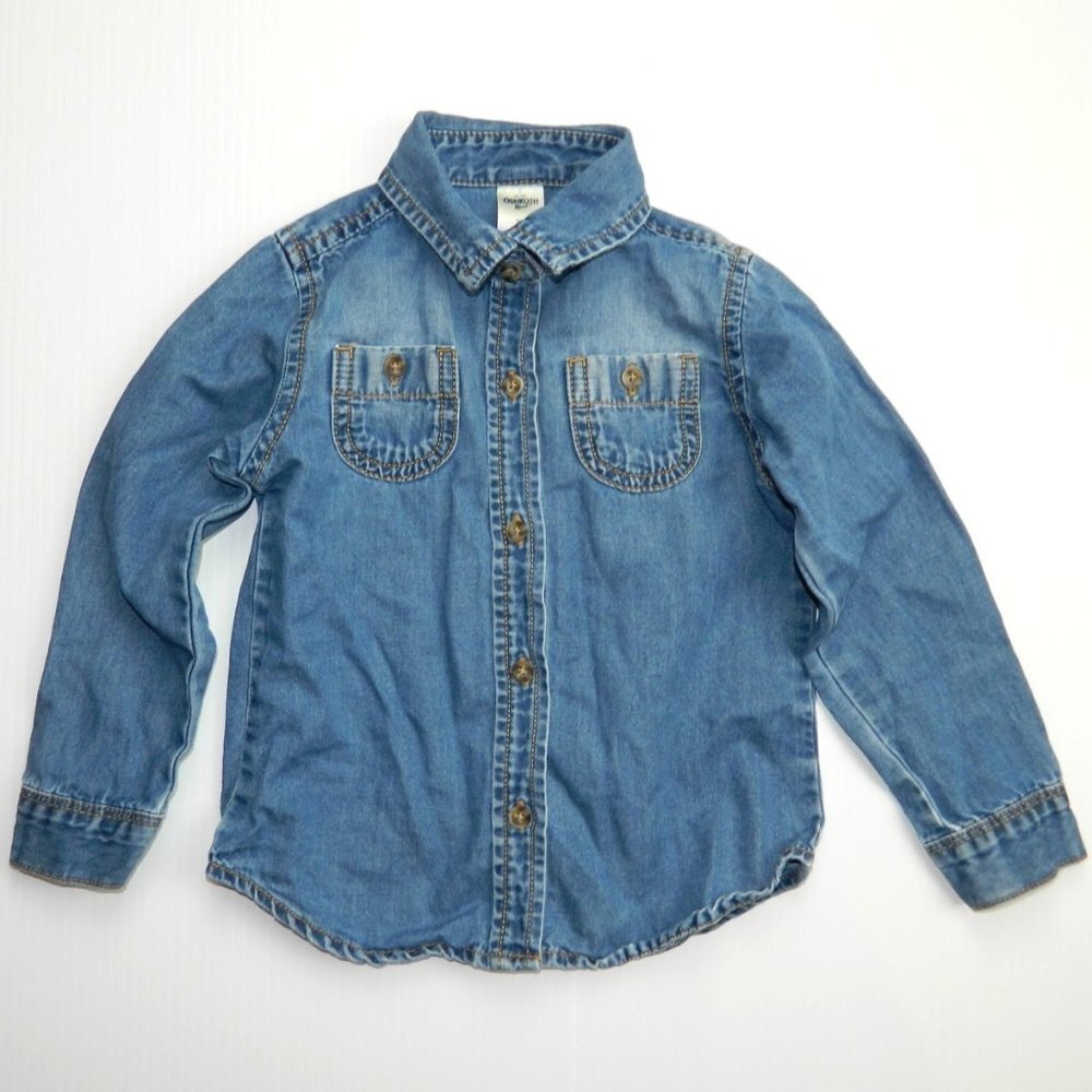 Oshkosh B'gosh Girls 3T Chambray Blue Button Shirt